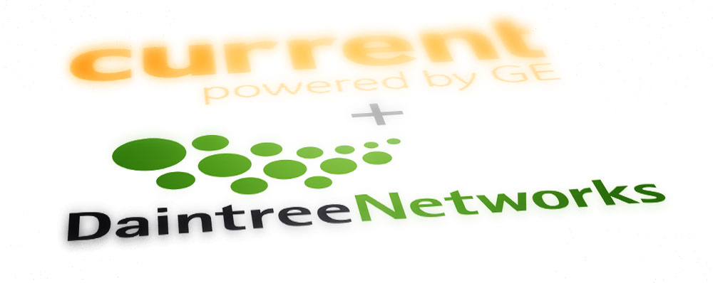 Fisher Lighting and Controls Current by GE Lighting acquires Daintree Networks for building automation and energy cost reduction logos